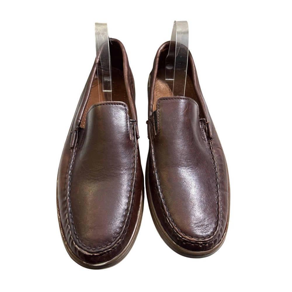 Allen Edmonds Westport Mens Brown Leather Moc Toe Slip On Loafers Shoes 12